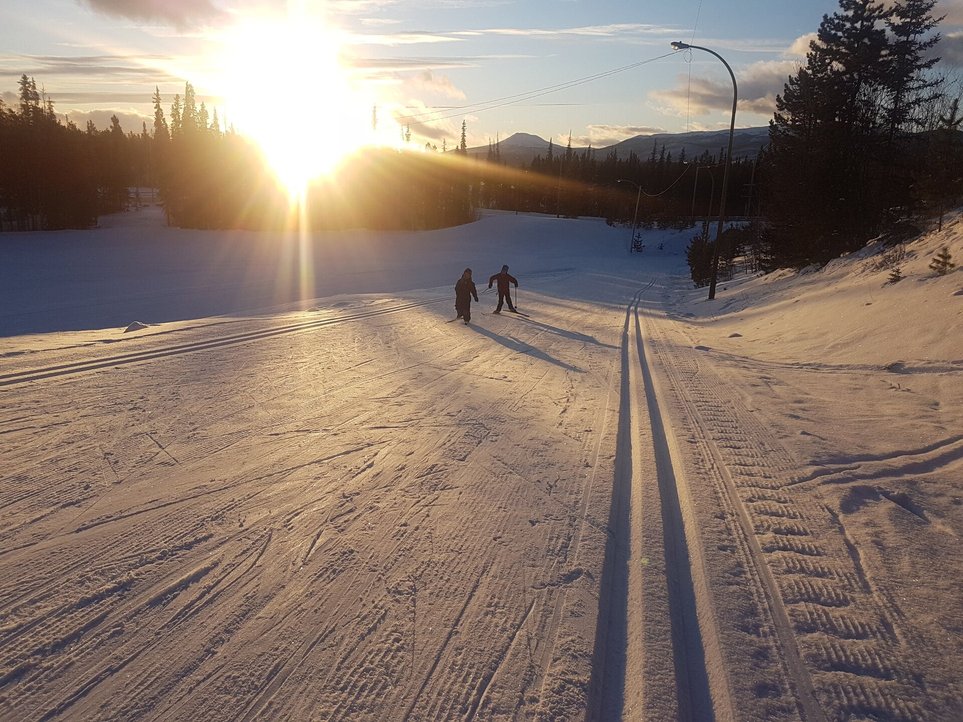 Beautiful Yukon ski lodge in winter season
